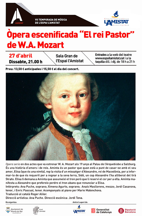 pera escenificada "El rei pastor" de W.A. Mozart