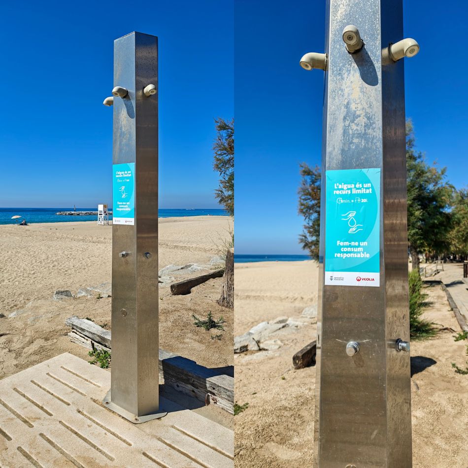 Dutxes a les platges de Premià de Mar