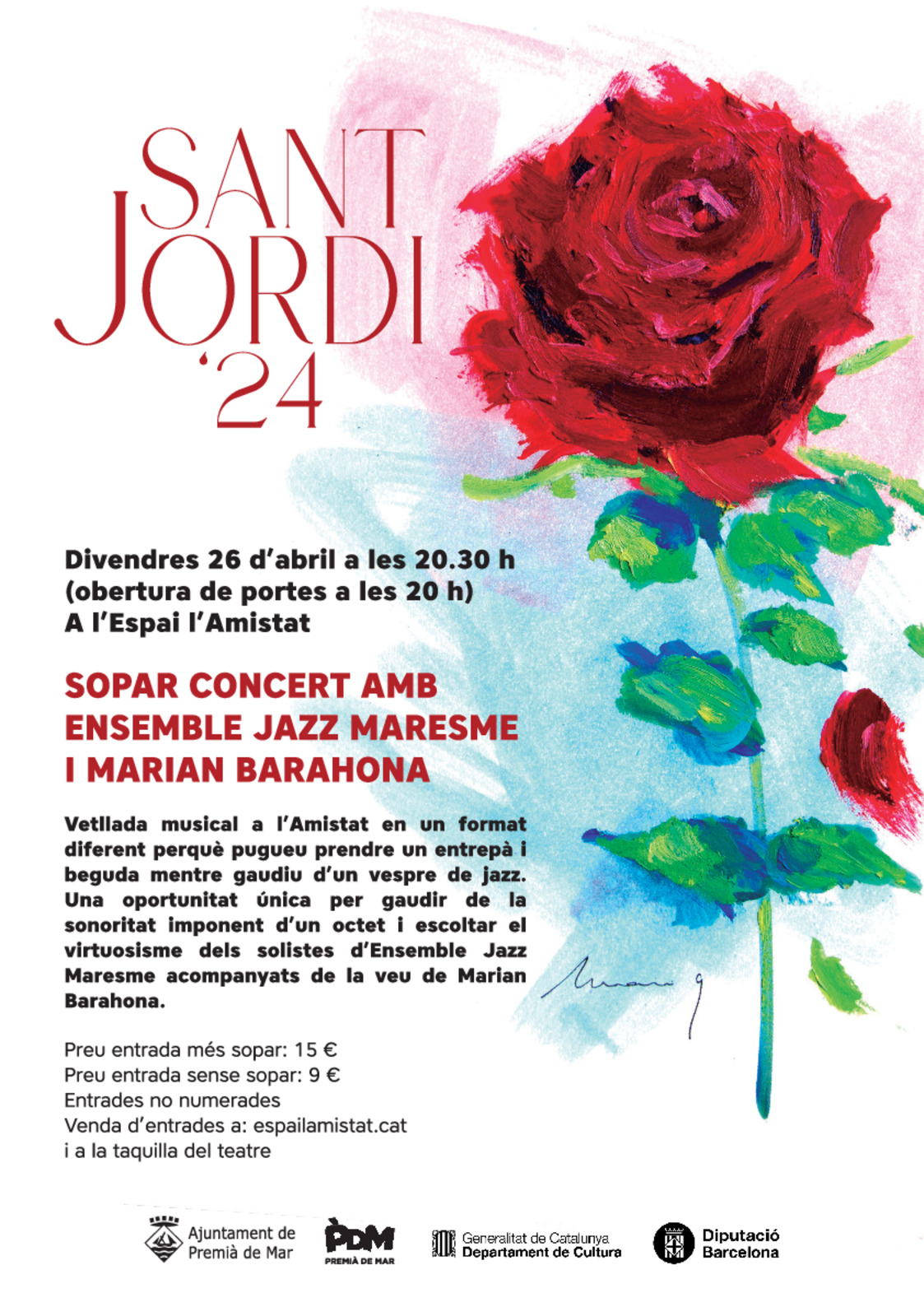 Sopar concert amb Ensemble Jazz Maresme i Marian Barahona