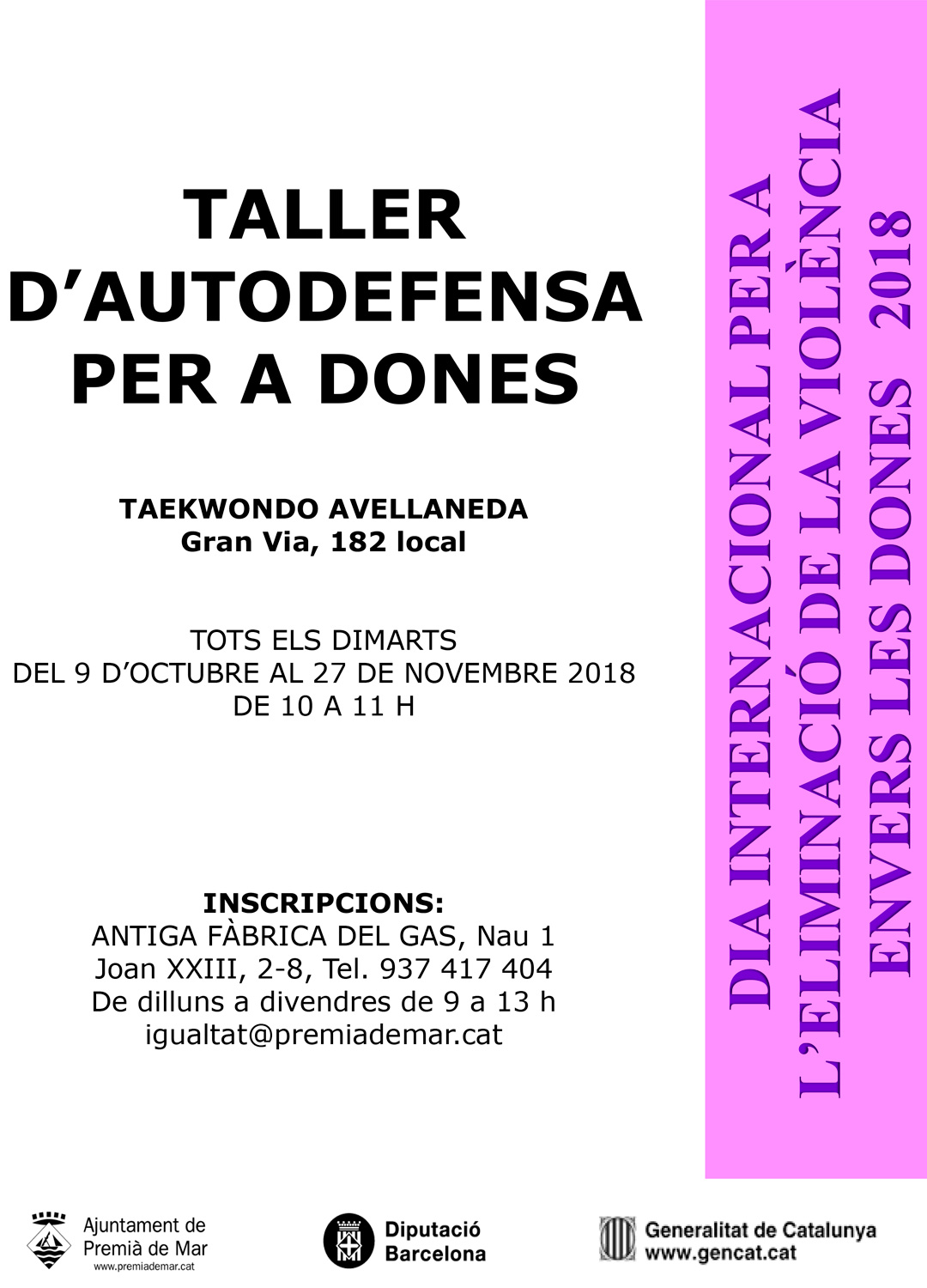 Fins 27novembre2018 Taller de defensa per a dones