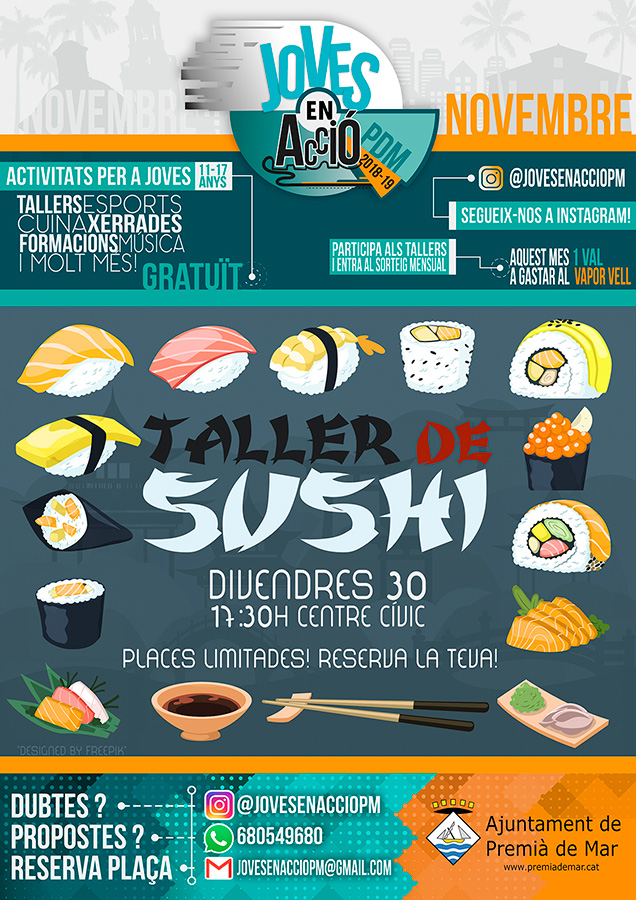 30 novembre 2018 Taller de Sushi