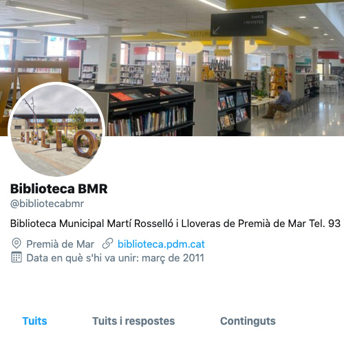 Twitter Biblioteca Muncipal de Premià de Mar Martí Rosselló