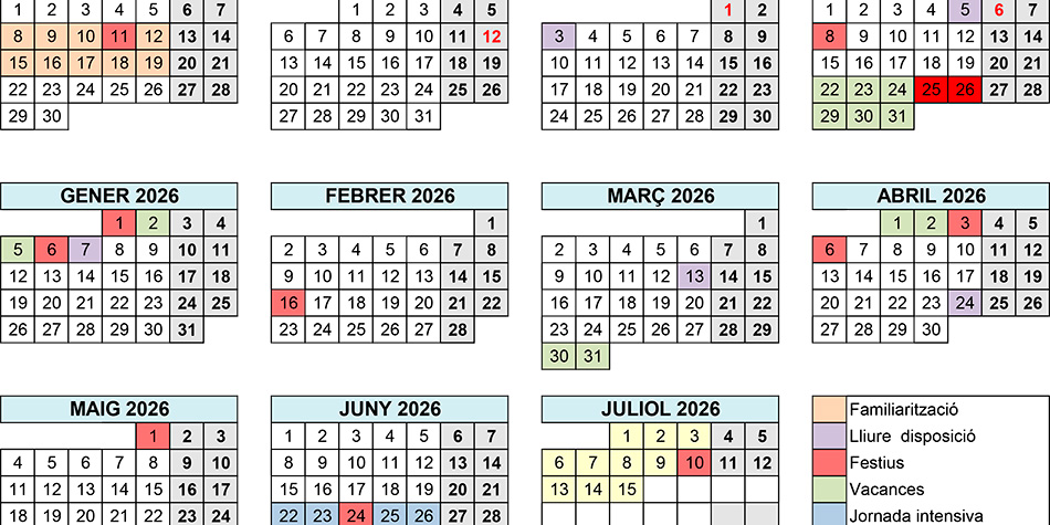 Calendari escolar 2025-2026