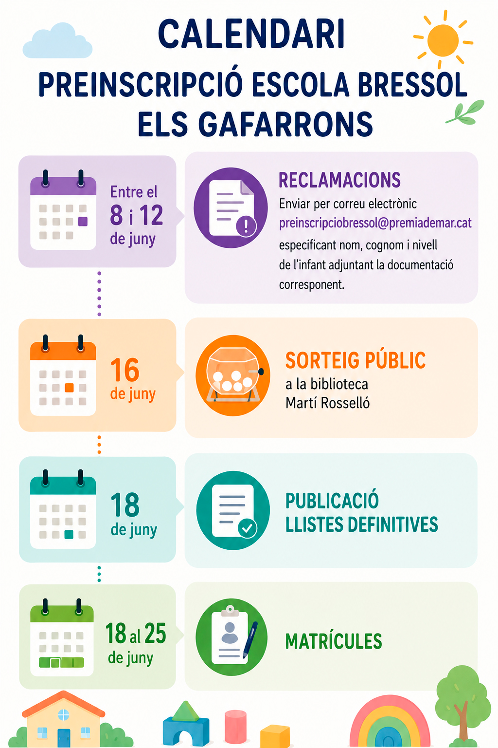 Calendari preinscripcions