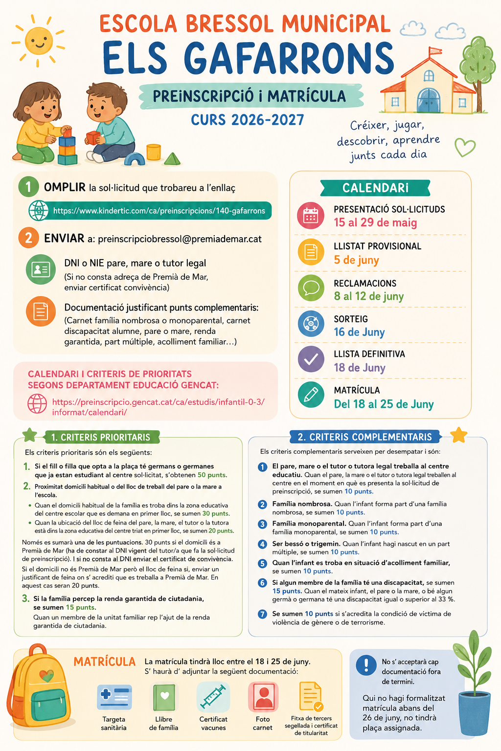 Preinscripci&oacute; escola bressol 2026-2027