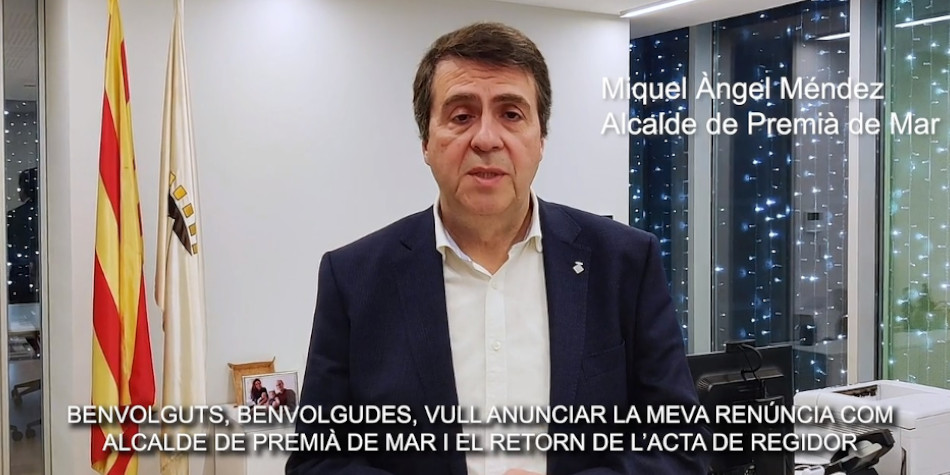 Miquel Àngel Méndez presenta la renúncia com a alcalde de Premià de Mar