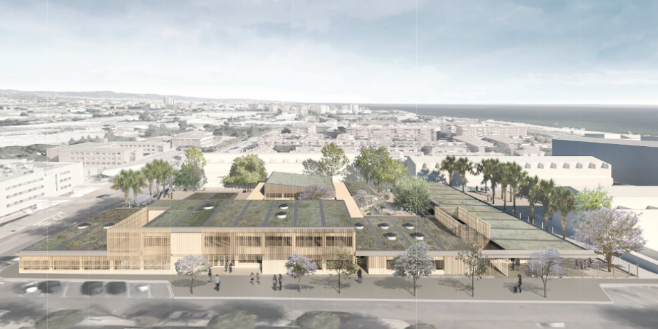 Imatge de l'edifici de l'escola Mar Nova segons l'avantprojecte lliurat a l'Ajuntament