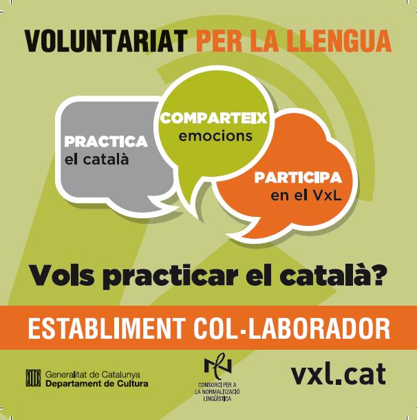 Adhesiu que identifica l'establiment col·laborador amb VxL