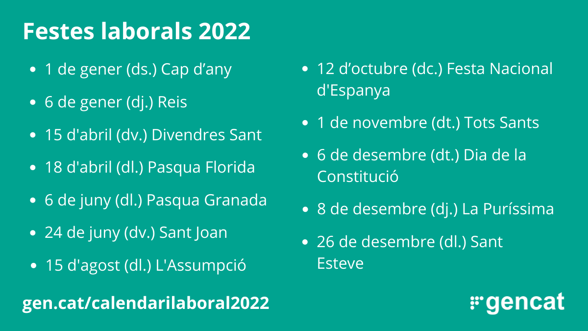 Calendari laboral 2022