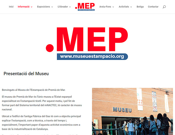 Web del Museu de l'Estampació de Premià de Mar