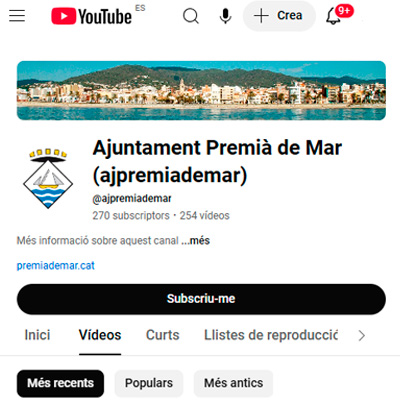 Youtube Ajuntament de Premià de Mar