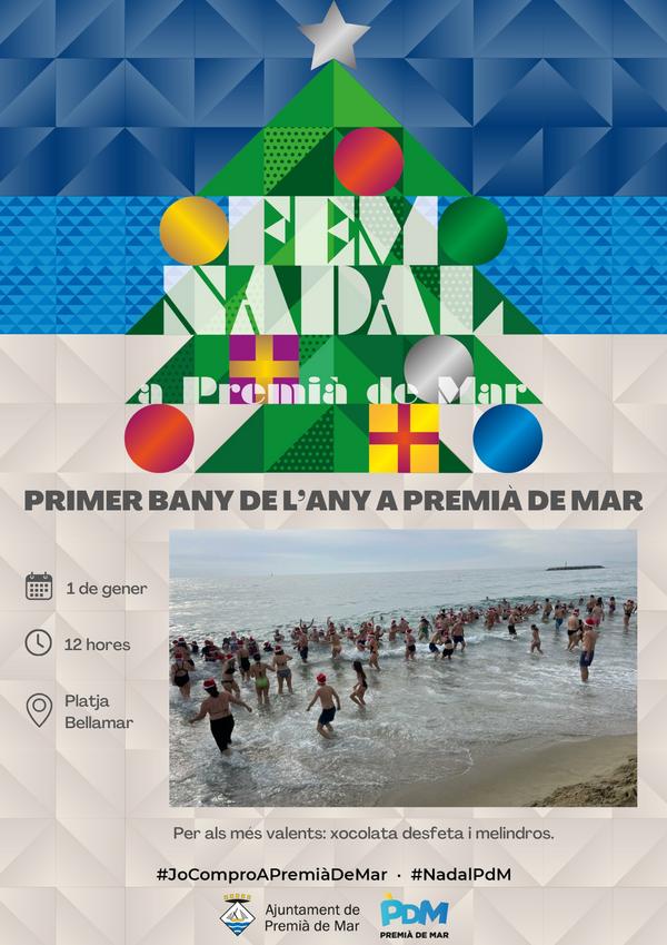 Primer bany de l'any a Premi de Mar