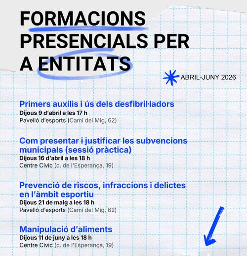 Formaci&oacute; entitats 2026