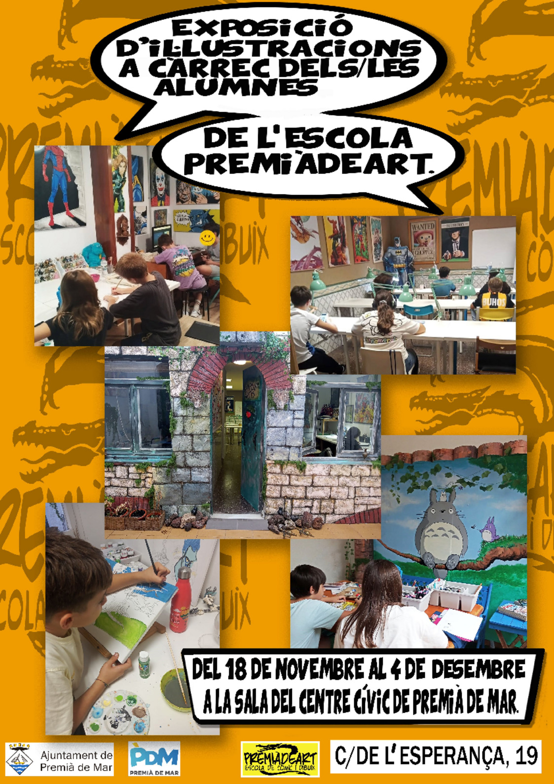 Exposici d'illustracions a crrec dels alumnes de l'escola PremiadeArt