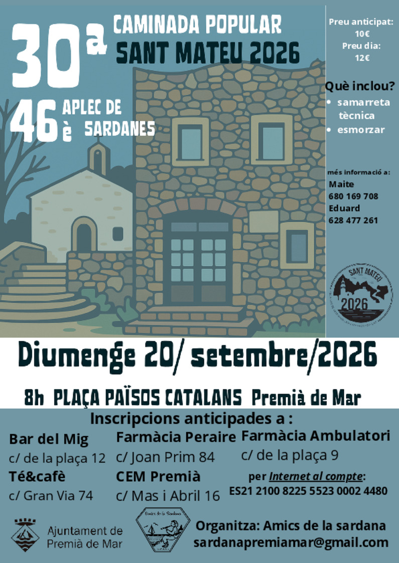 30� caminada popular i 46� aplec de sardanes de Sant Mateu 2026