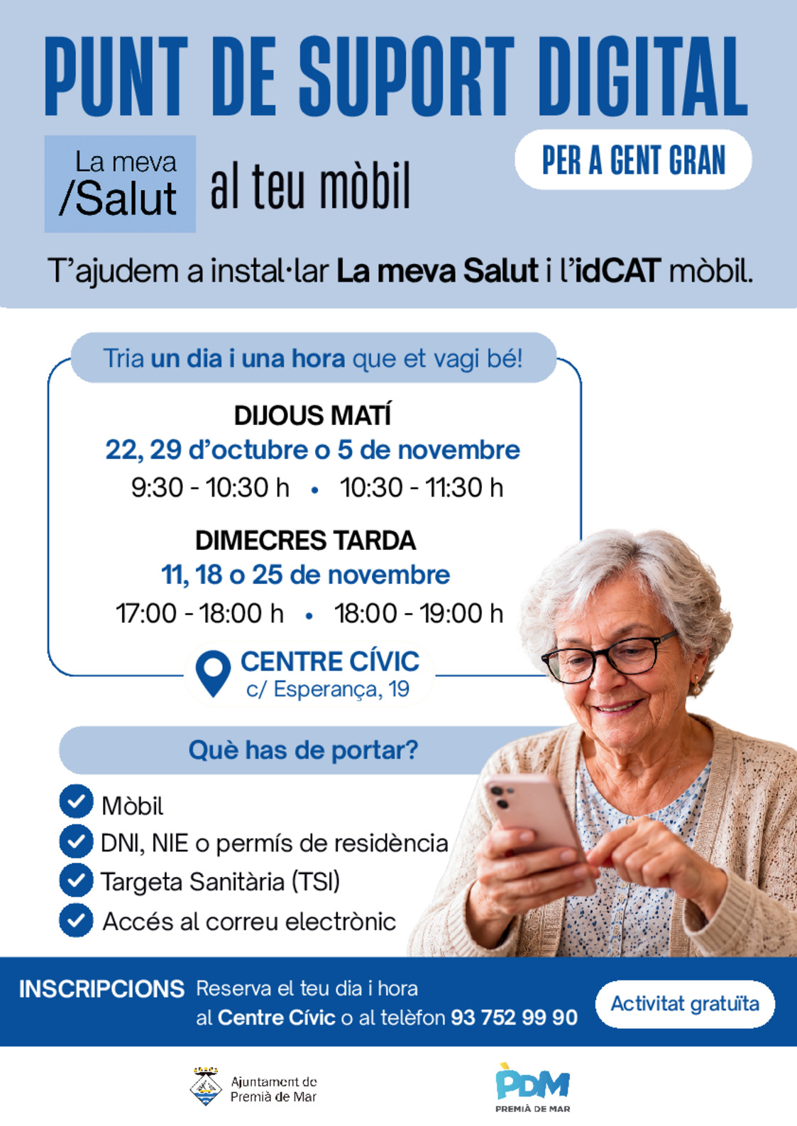 Punt de suport digital per a gent gran
